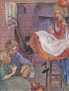 No puedo pensar qué poner, de El Gran Libro para Niños (Herbert Strang) publicado por Humphrey Milford, Oxford University Press, c.1920 de Anne Anderson
